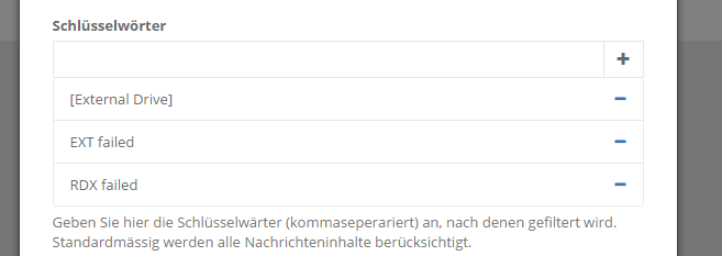 QNAP backup Schlüsselwörter